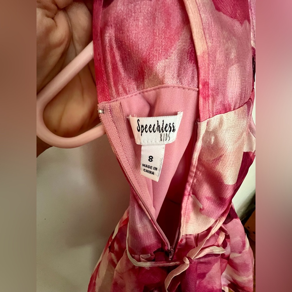 Speechless Girl Pink and White Floral tiered maxi Dress - Picture 5 of 5